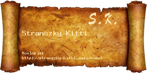 Stranszky Kitti névjegykártya